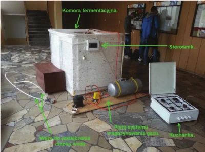 Fotografia 1. Główne elementy składowe instalacji minibiogazowni.